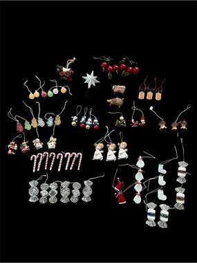 Lot of 69 Assorted Miniature Holiday Christmas Tree Ornaments